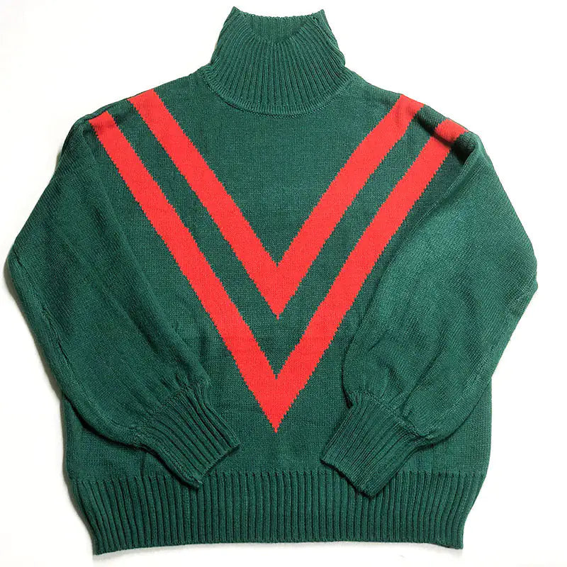 Turtleneck Long Sleeve Loose Retro Women's Sweater WEM Support (www.WEM.support)