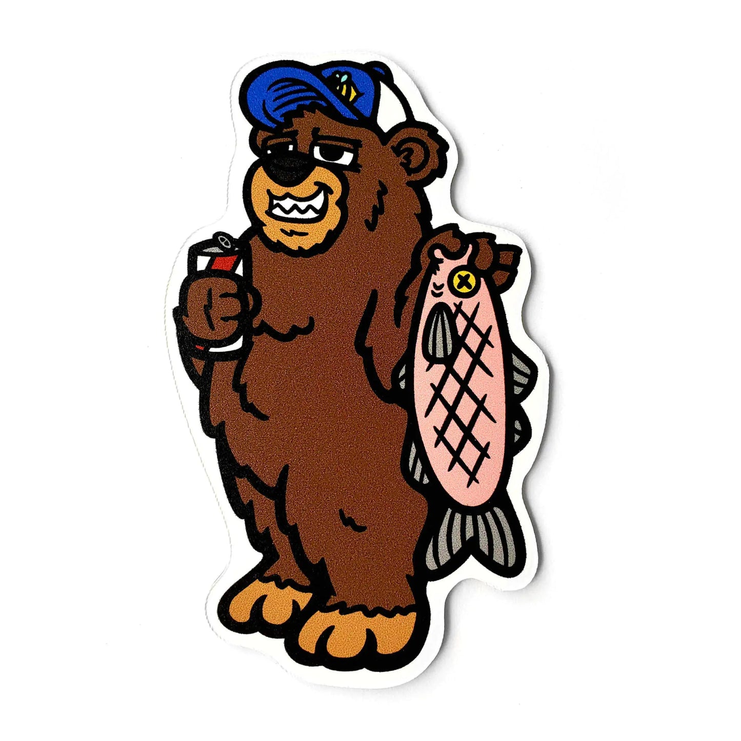 Gone Fishing Bear Sticker HejK.com