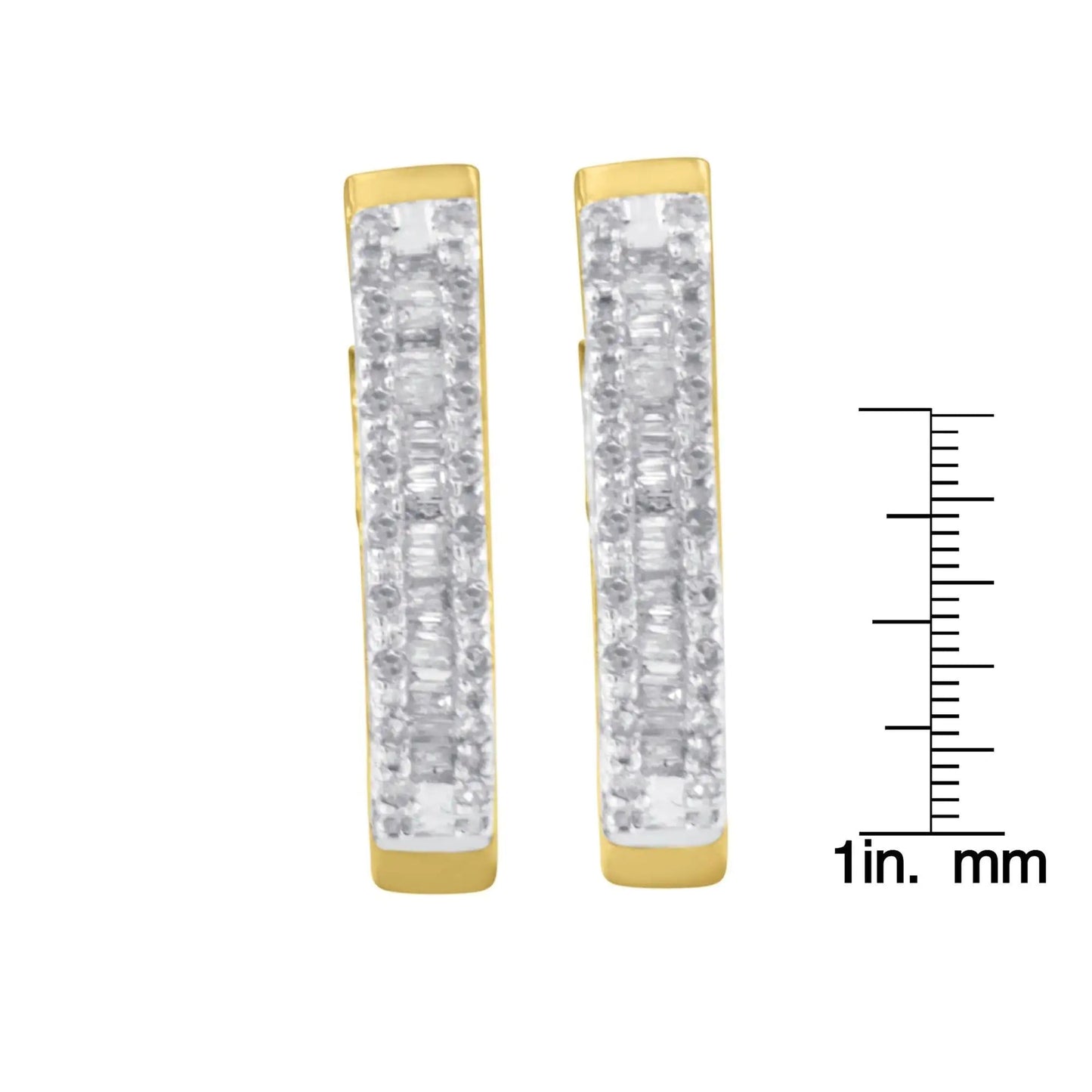 10k Yellow Gold Diamond Hoop Earrings (1 cttw, I-J Color, I1-I2 Clarity) WEM Support (www.WEM.support)