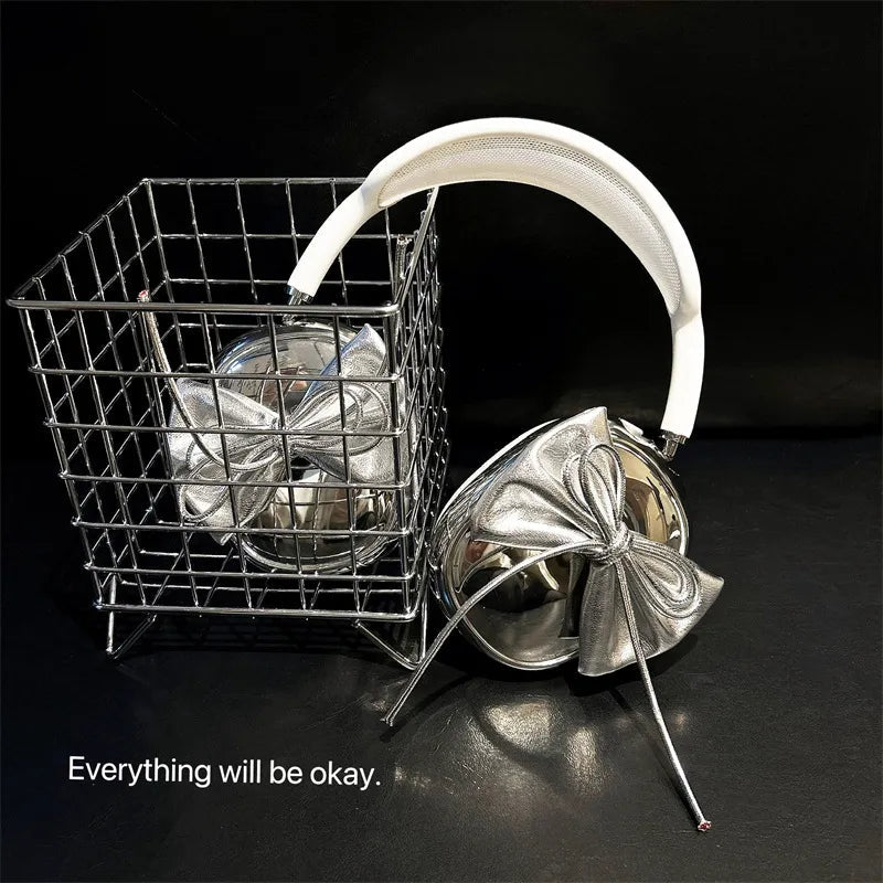 Electroplated Three-dimensional Bow Headphone Case WEM Support (www.WEM.support)