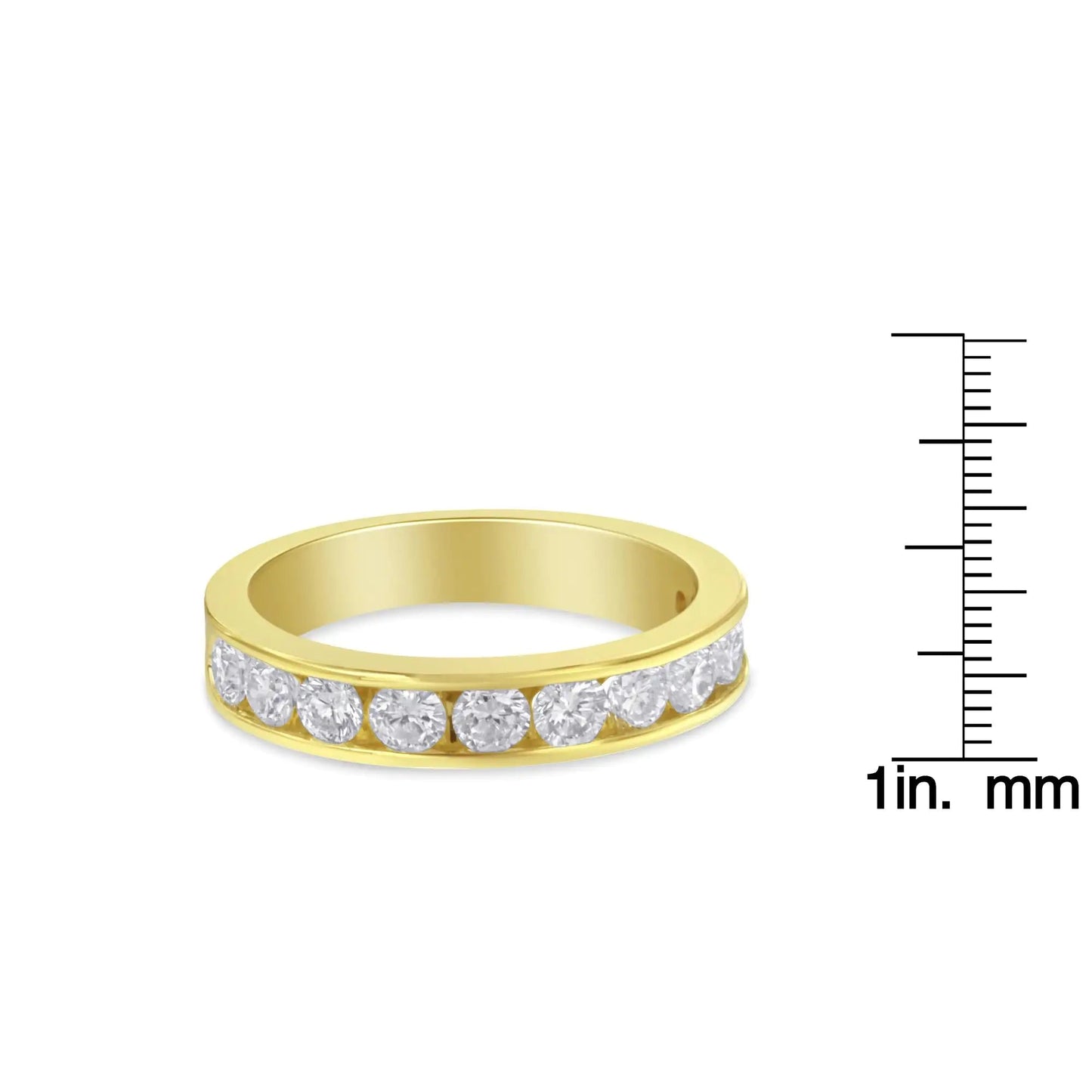 18K Yellow Gold Round Cut Diamond Band Ring (1 Cttw, H-I Color, SI2-I1 Clarity) WEM Support (www.WEM.support)