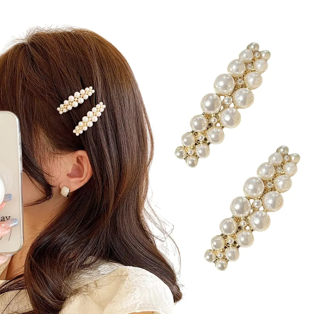 Yusier 2PCS Pequeñas Horquillas de Perla Elegantes Accesorios Joyería Francesa para el Cabello para Mujeres, Fiestas de Boda y Pasadores de Pelo HejK.com