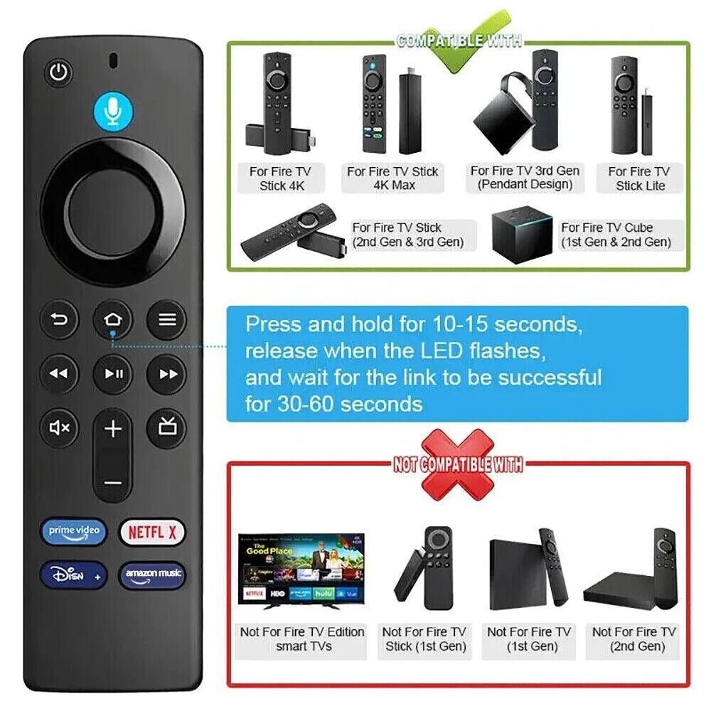 Controle Remoto por Voz para Fire TV Stick (2ª/3ª Geração, 4K) - Catch Cards
