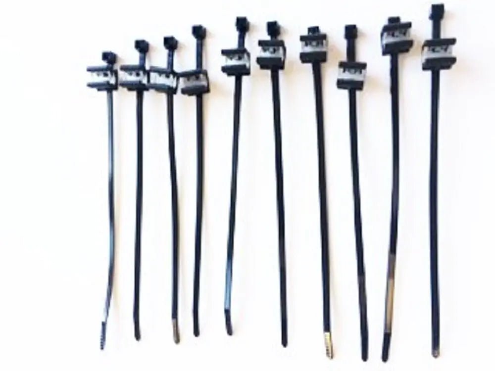 HellermannTyton 156 - 00591 Cable Tie and Edge Clip 50lb 8.0" Long EC20 Panel Thickness .12" - .24" PA66UV Black 10/bag - Catch Cards