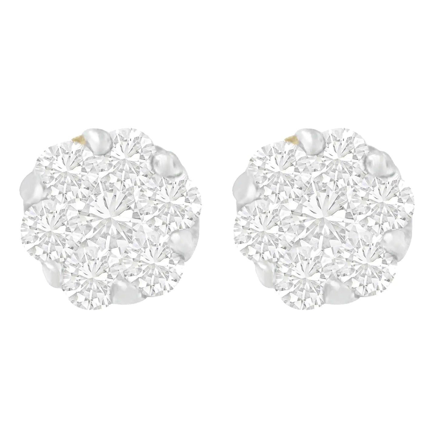 14K Yellow Gold Round-cut Diamond Earrings (1 cttw, I-J Color, SI1-SI2 Clarity) WEM Support (www.WEM.support)