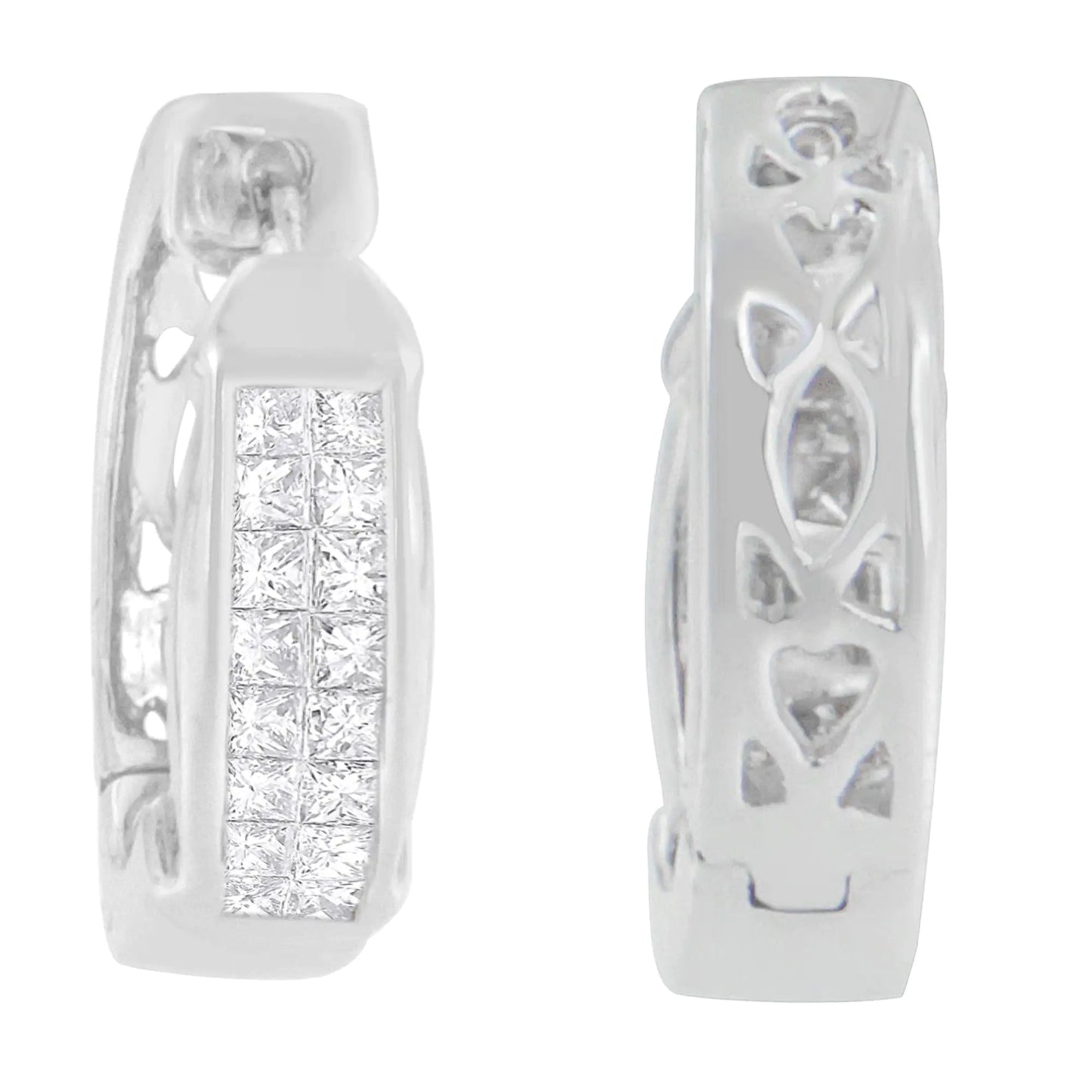 14K White Gold Princess Cut Diamond Earrings (0.57 cttw, H-I Color, SI1-SI2 Clarity) WEM Support (www.WEM.support)