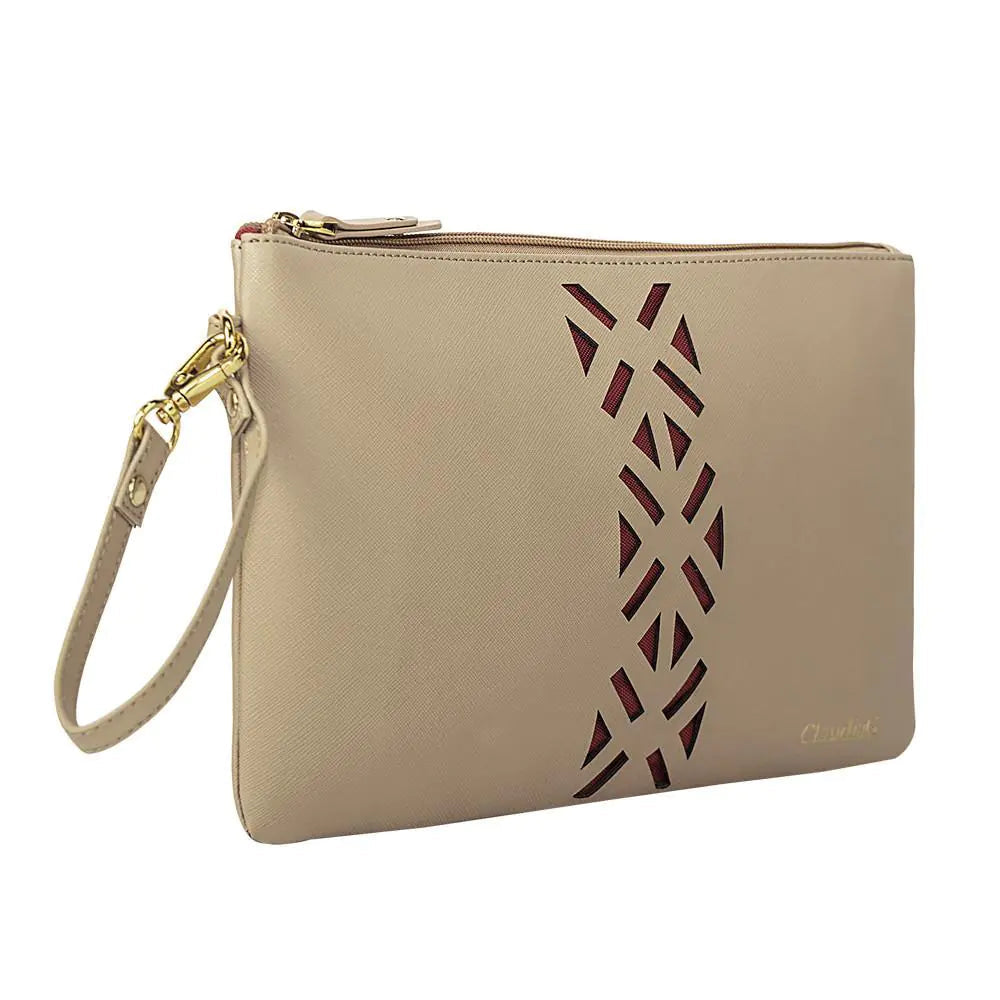 Leather PractiPouch Large- Tan/Red WEM Support (www.WEM.support)