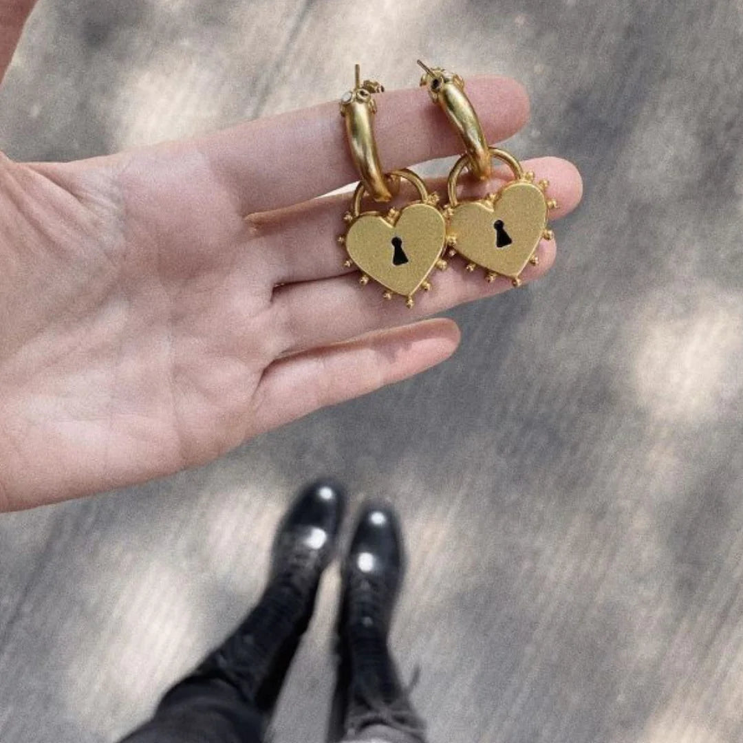 Locked Heart Earrings WEM Support (www.WEM.support)