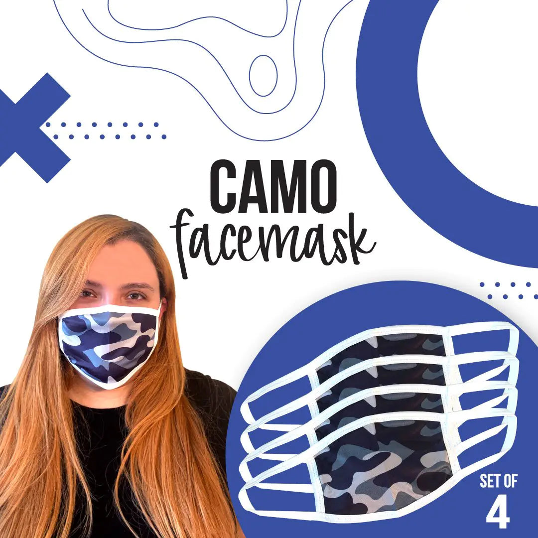Camo Face Masks -Individual or Set of 4 WEM Support (www.WEM.support)