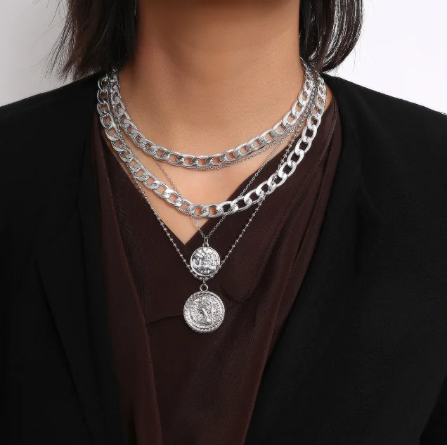 Electroplated Zinc Alloy Necklace Set HejK.com