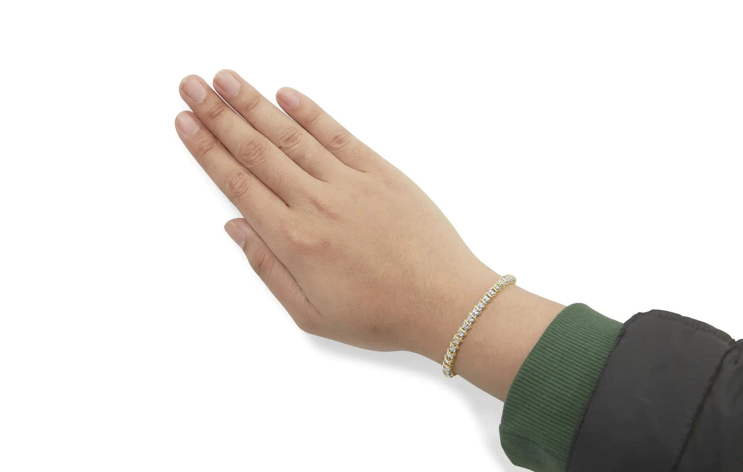 10K Yellow Gold 1.00 Cttw Diamond Spiral Link 7" Bracelet with Heart Charm (H-I Color, I3 Clarity) WEM Support (www.WEM.support)