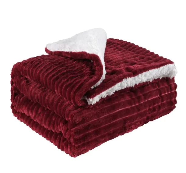 Thickened Flannel & Lamb Wool Double-Sided Blanket WEM Support (www.WEM.support)