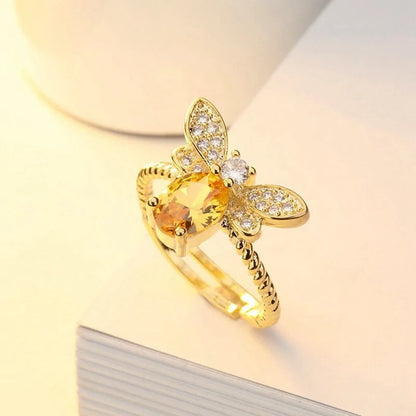 Crystal Bee Ring - Matching WEM Support (www.WEM.support)