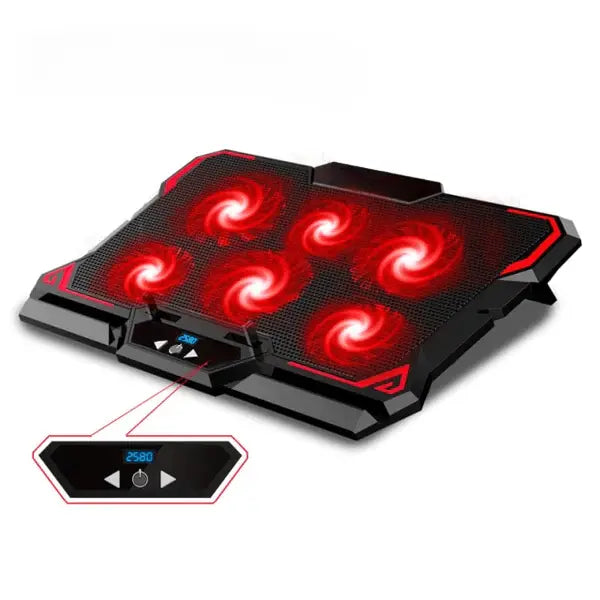 Six Fan LED Laptop Cooling Pad WEM Support (www.WEM.support)