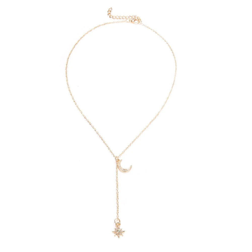 Crystal Moon Star Necklace WEM Support (www.WEM.support)