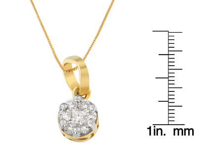 Collier Pendentif Cercle en Or Jaune 14K avec Diamants Taille Ronde (1/3 carat, Couleur H-I, Clarté I1-I2) WEM Support (www.WEM.support)
