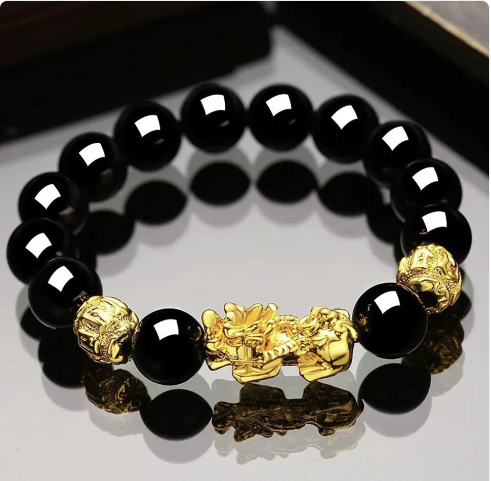 Vietnam Sand Gold Obsidian Bracelet for Men and Women WEM Support (www.WEM.support)
