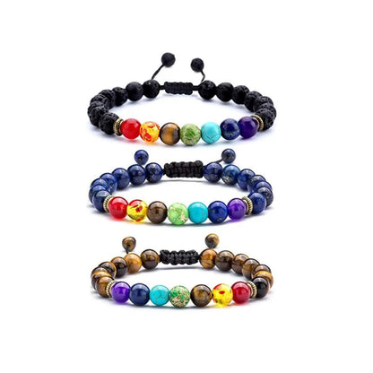 Lava Rock 7 Chakras Bracelet WEM Support (www.WEM.support)