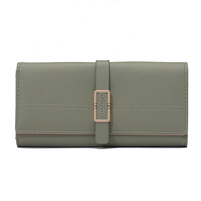 Tri-fold Clutch with Long Metal Buckle Design HejK.com Marketplace LLC