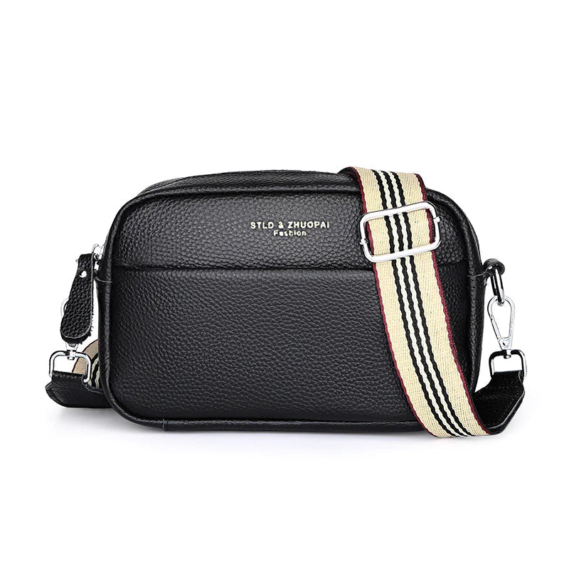 Women's Fashion Simple First Layer Leather One-shoulder Crossbody Bag WEM Support (www.WEM.support)