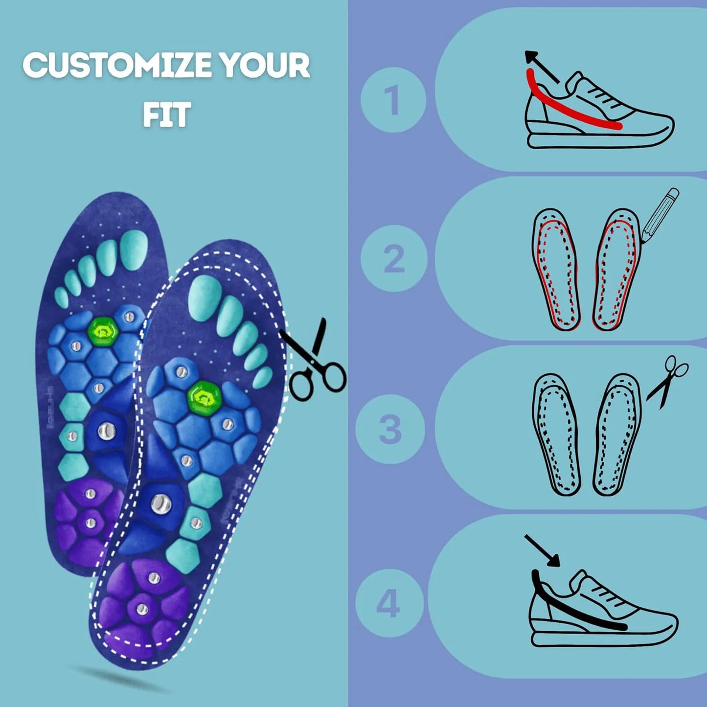 Magnetic Acupressure Foot Insoles (Private Listing 3437110)