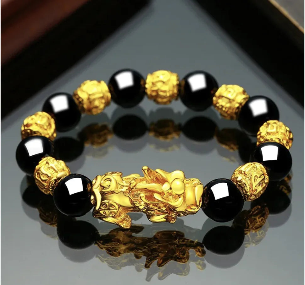 Vietnam Sand Gold Obsidian Bracelet for Men and Women WEM Support (www.WEM.support)