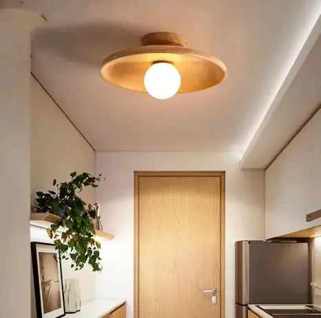 Wooden Round Ceiling Lamp WEM Support (www.WEM.support)