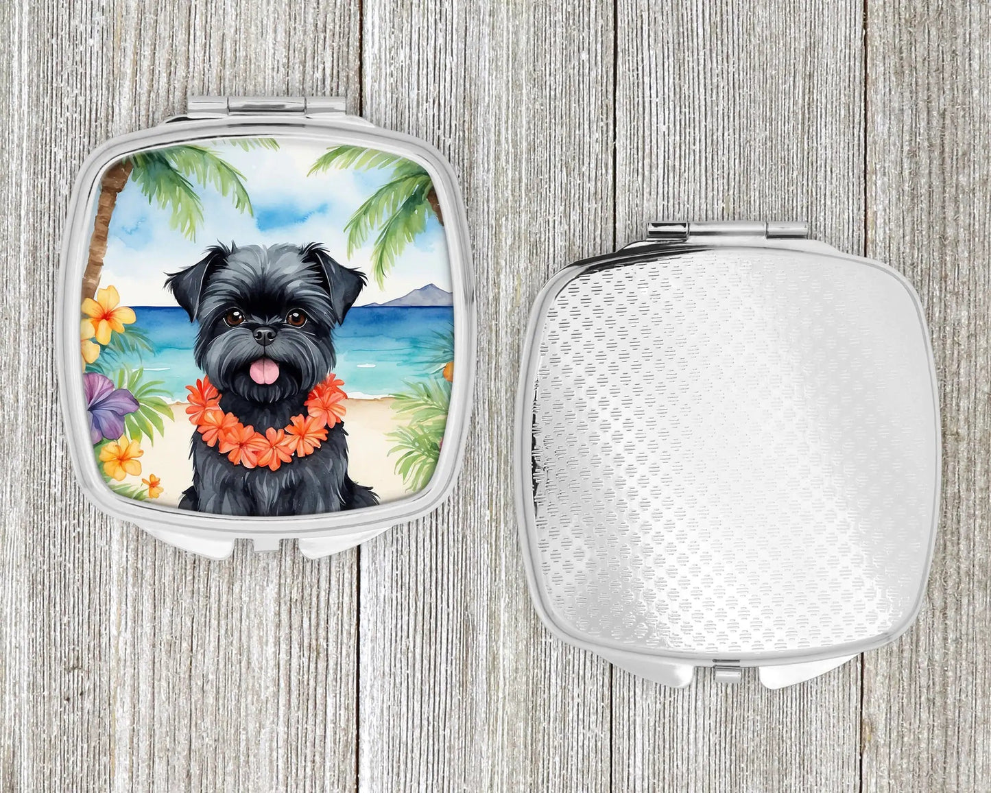 Affenpinscher Luau Compact Mirror WEM Support (www.WEM.support)