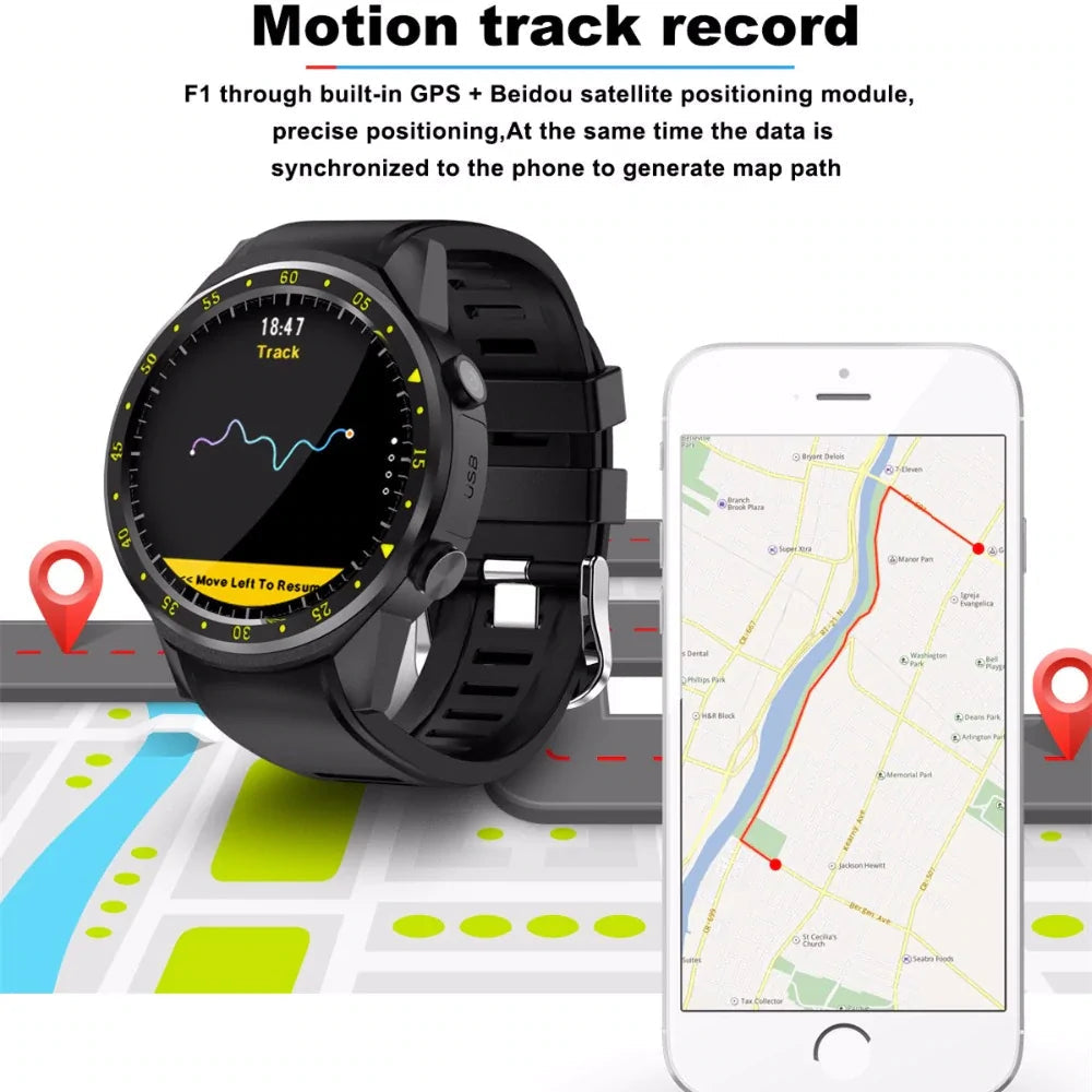 Sport-Pedometer GPS Smartwatch mit Kameraunterstützung WEM Support (www.WEM.support)