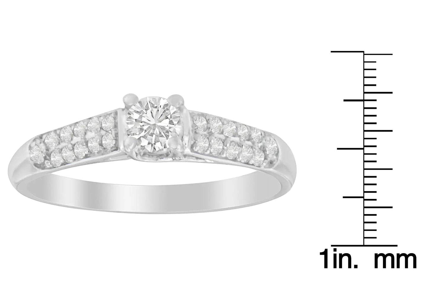 14K White Gold Round-Cut Diamond Ring (0.37 cttw, H-I Color, SI2-I1 Clarity) WEM Support (www.WEM.support)
