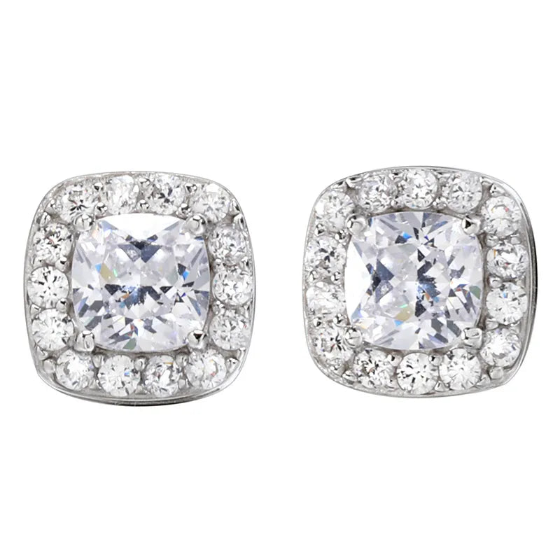 Sterling Silver S925 Diamond Rock Candy Stud Earrings WEM Support (www.WEM.support)