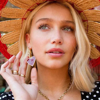 Red Heart Drop Earrings WEM Support (www.WEM.support)