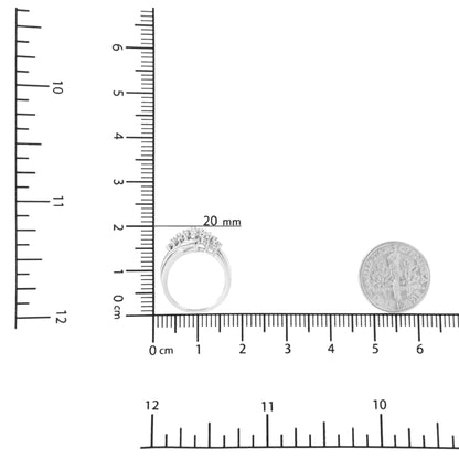 Anillo de Racimo de Diamantes Cultivados en Laboratorio de 1/2 cttw en Plata de Ley .925 (Color F-G, Claridad VS2-SI1) WEM Support (www.WEM.support)