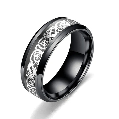 Stainless steel dragon pattern ring WEM Support (www.WEM.support)