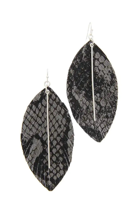 Snake Pattern Drop Earrings WEM Support (www.WEM.support)
