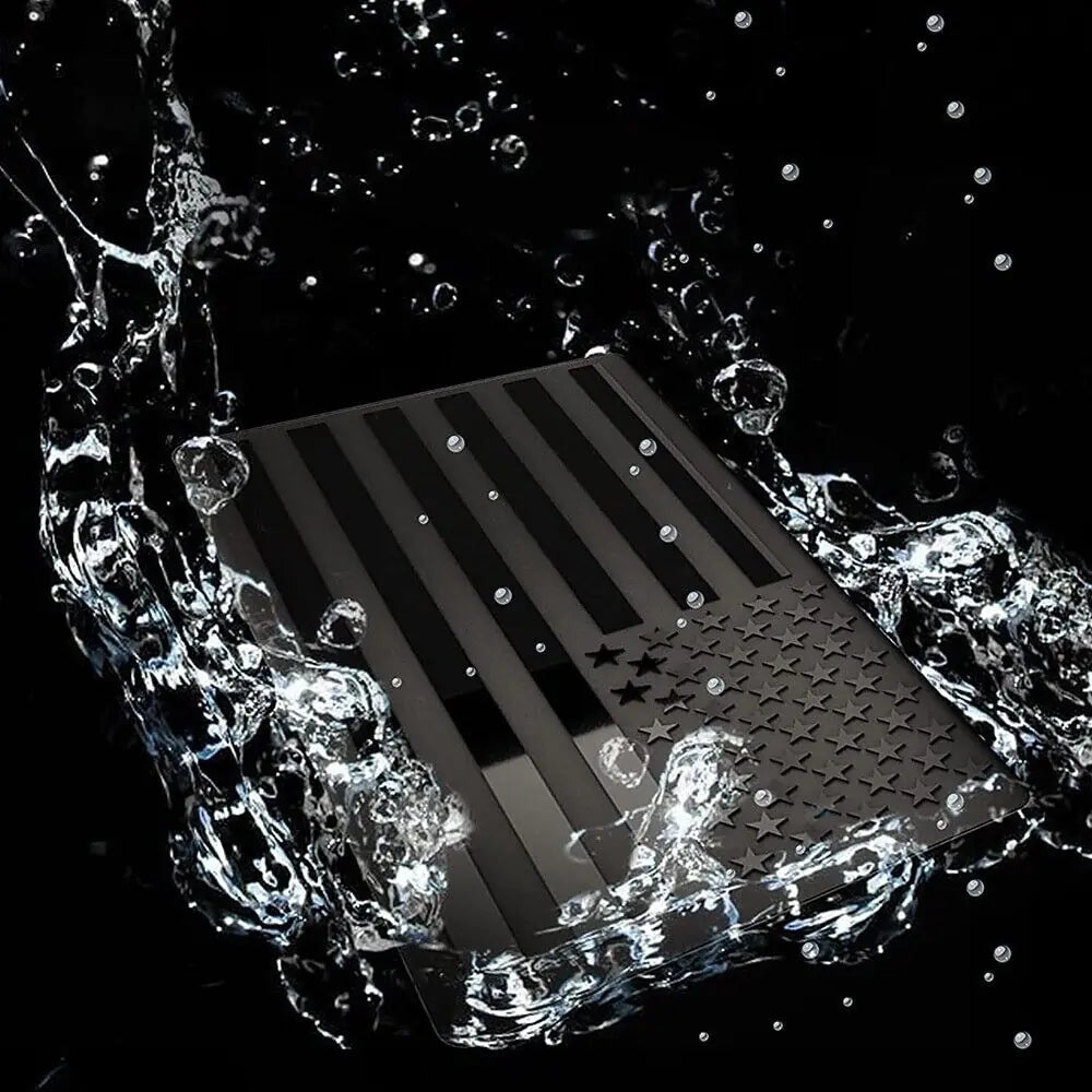 2PCS Metal USA Flag Sticker American Car Truck Decal Emblem Black WEM Support (www.WEM.support)