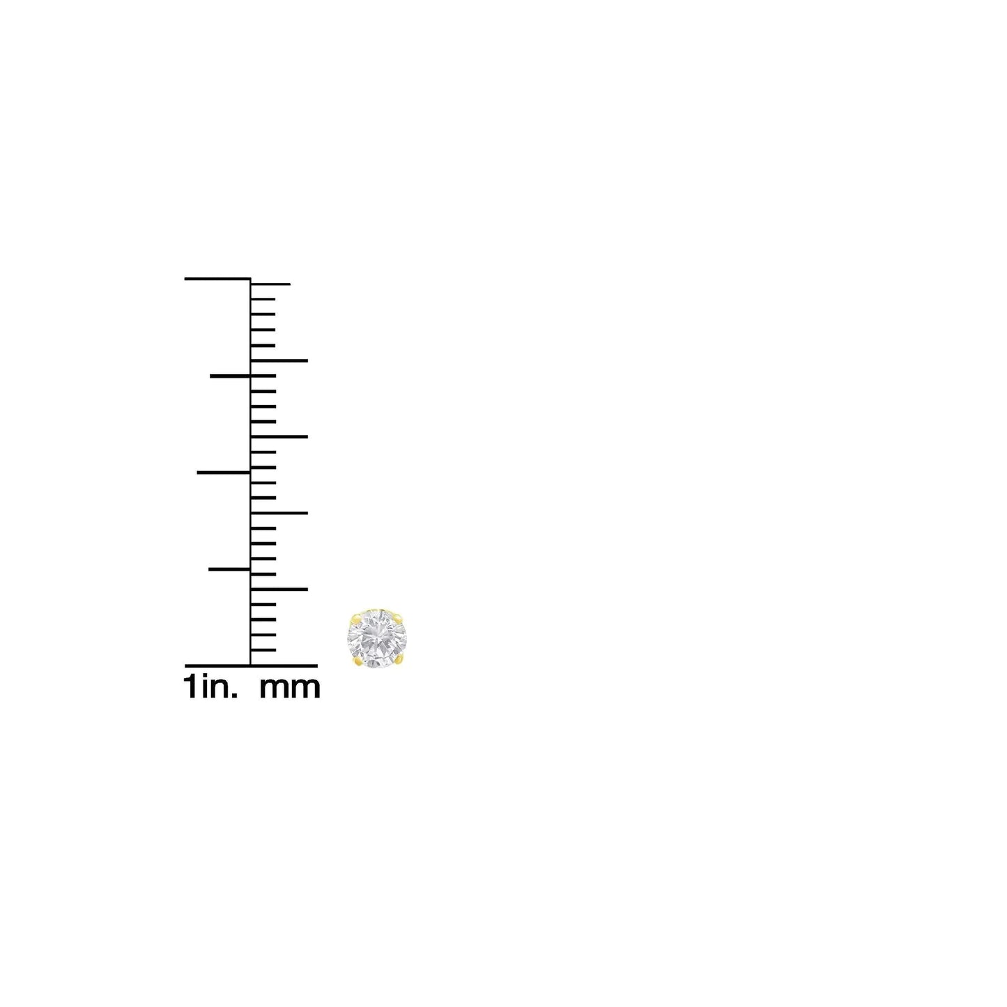 10K Yellow Gold 3/4 Cttw Round Brilliant-Cut Near Colorless Diamond Classic 4-Prong Stud Earrings (J-K Color, I1-I2 Clarity) WEM Support (www.WEM.support)