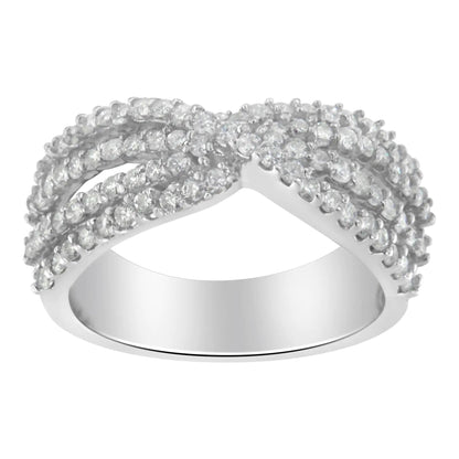 10K White Gold Diamond Bypass Ring (1 Cttw, G-H Color, SI2-I1 Clarity) WEM Support (www.WEM.support)