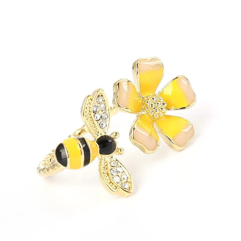 Flower and Bee Matching Ring WEM Support (www.WEM.support)