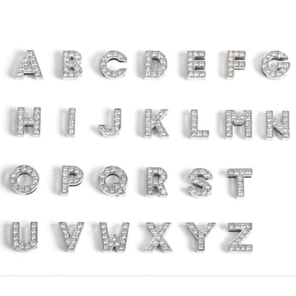 Pavé Letters -Silver Charms WEM Support (www.WEM.support)