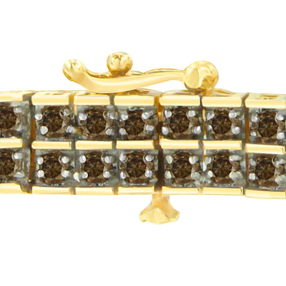 10K Yellow Gold Round-Cut Diamond Layers of Love Bracelet (5.00 cttw, K-L Color, I1-I2 Clarity) WEM Support (www.WEM.support)