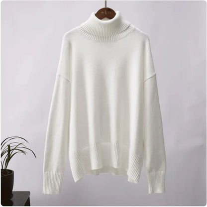 Women's Solid Color Turtleneck Sweater WEM Support (www.WEM.support)