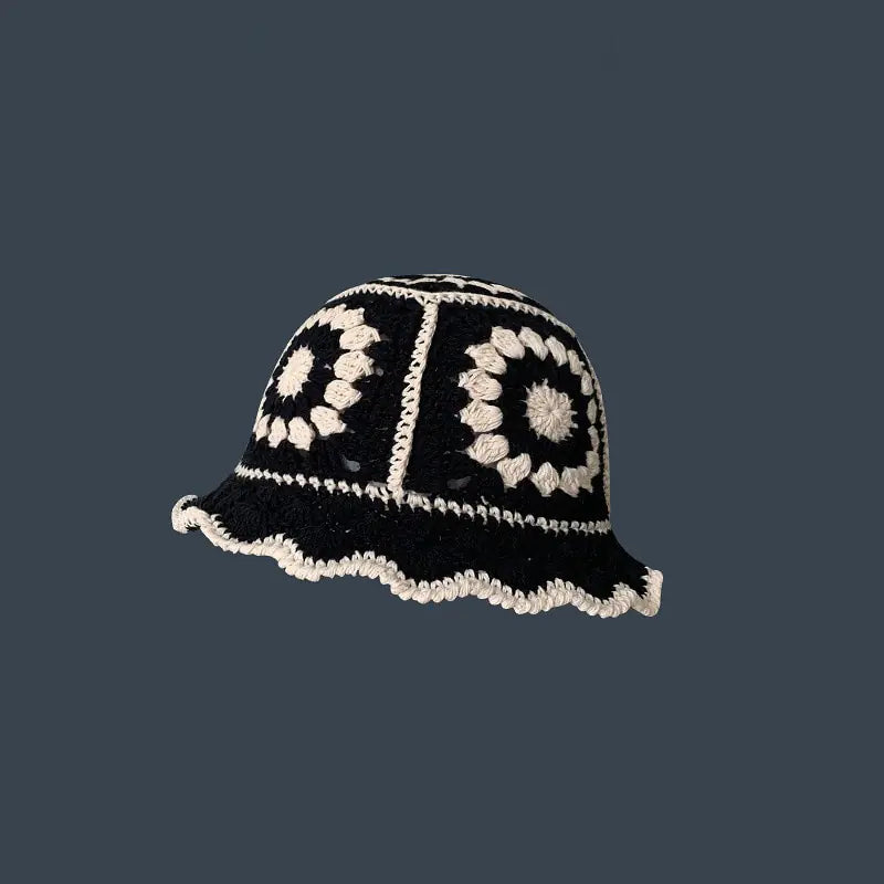 Japanese Retro Hollow Flower Handmade Knitted Bucket Hat HejK.com Marketplace LLC
