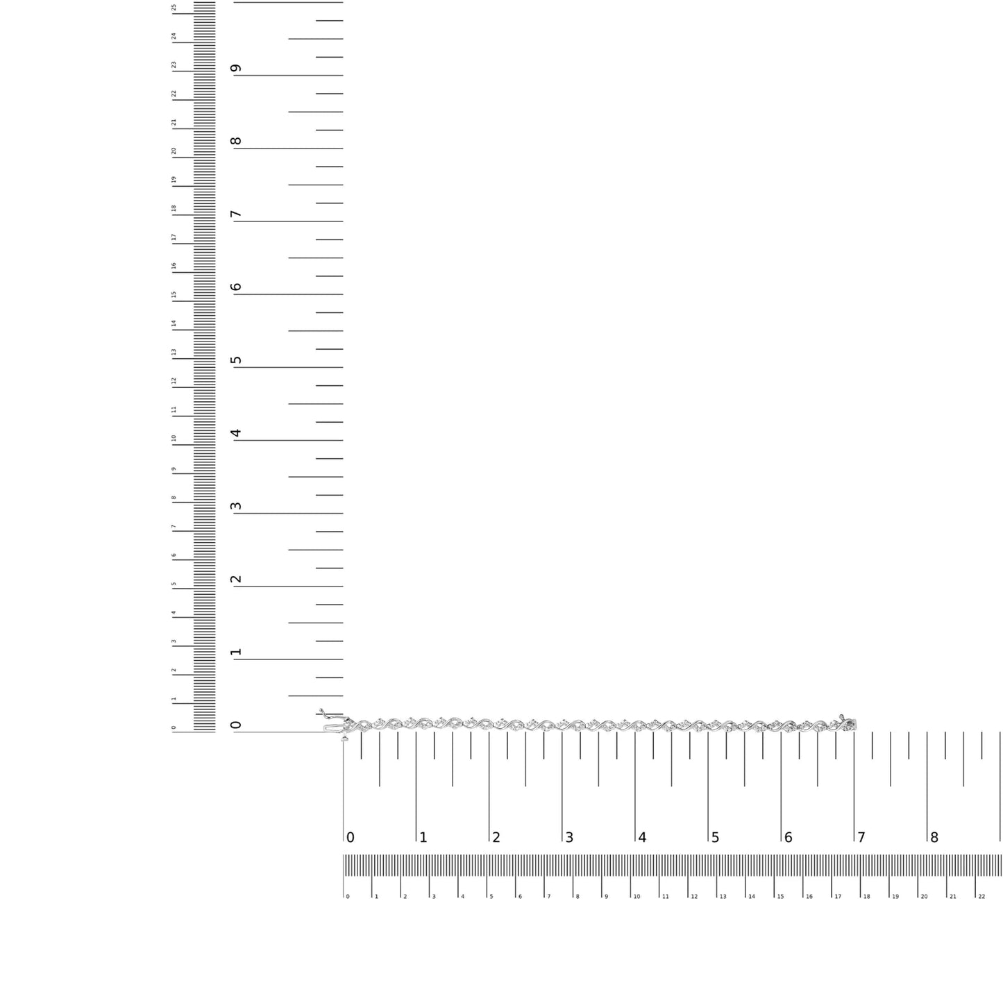 10k White Gold 1/2 Cttw Diamond Infinity Weave Link Bracelet (I-J Color, SI2-I1 Clarity) - 7" WEM Support (www.WEM.support)