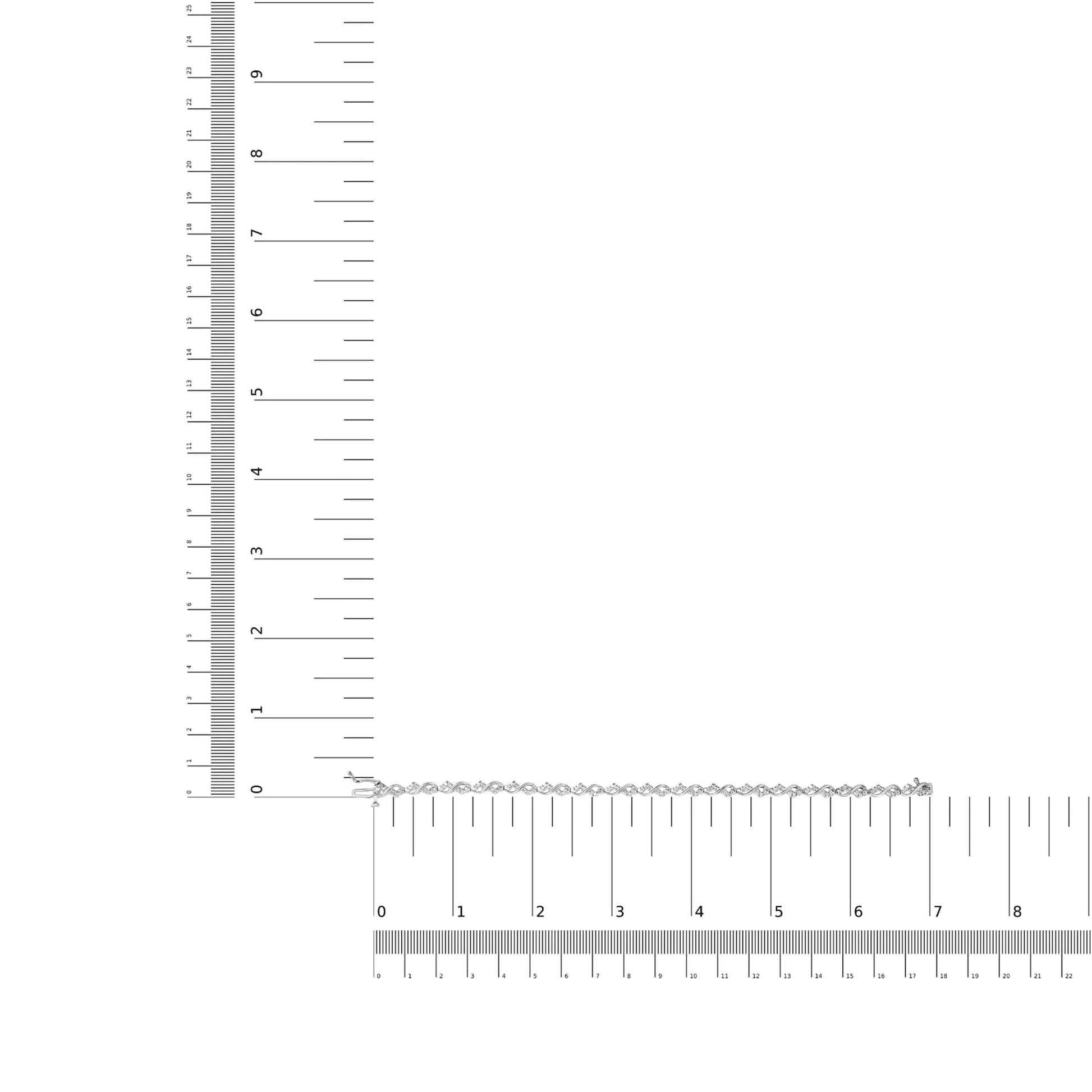 10k White Gold 1/2 Cttw Diamond Infinity Weave Link Bracelet (I-J Color, SI2-I1 Clarity) - 7" WEM Support (www.WEM.support)