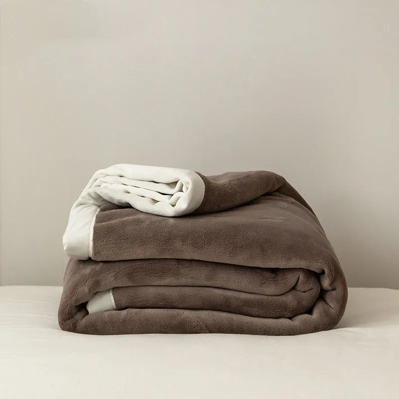 Simple Japanese Style Plain Milk Velvet Casual Blanket WEM Support (www.WEM.support)