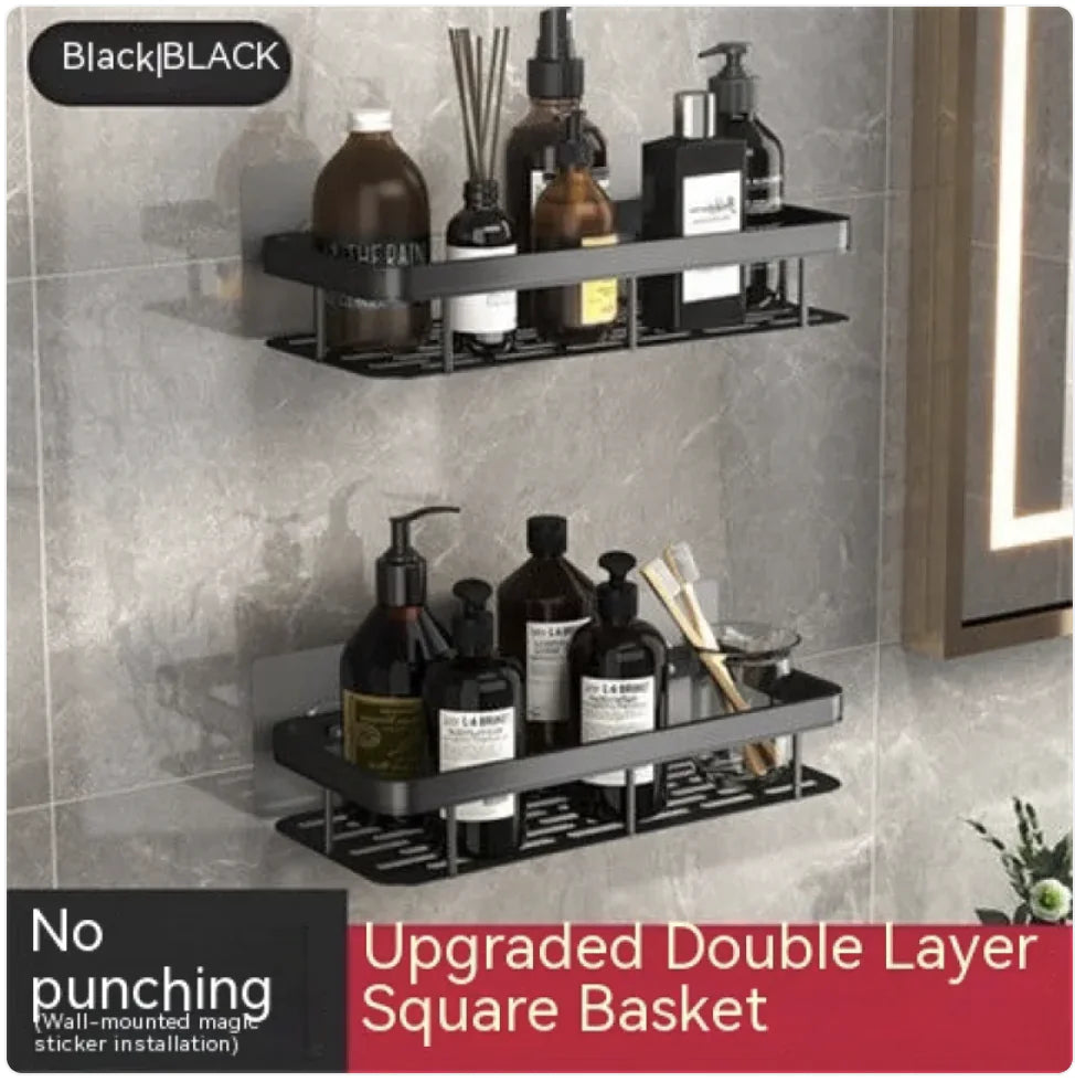 Punch-Free Bathroom Storage Rack WEM Support (www.WEM.support)