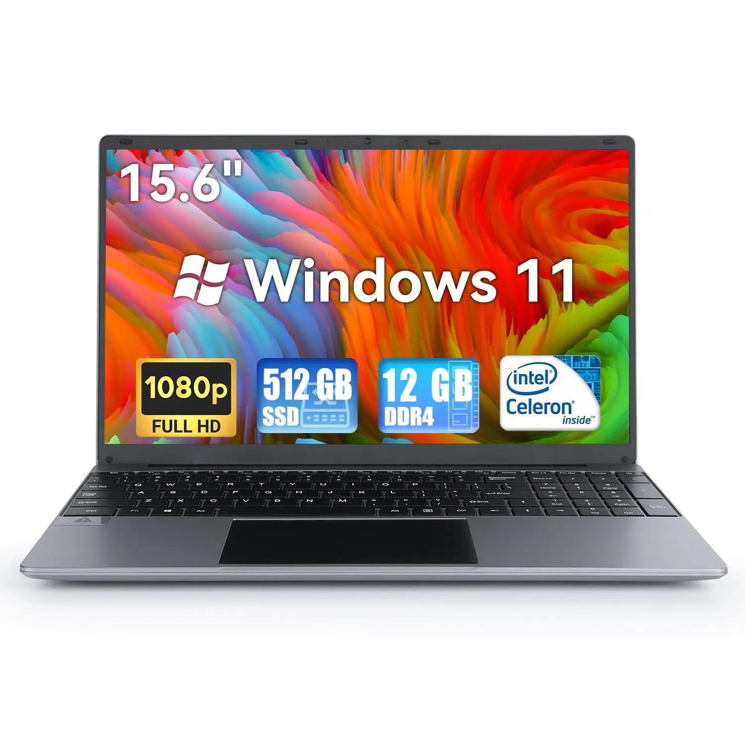 15.6 Laptop 12GB DDR4 512GB SSD Windows 11 Quad - Core Intel Celeron N5095 Processors 1080P IPS FHD Display Laptop ComputerNumeric Keypad USB 3.0 Bluetooth 4.2 2.4/5G WiFi - Catch Cards