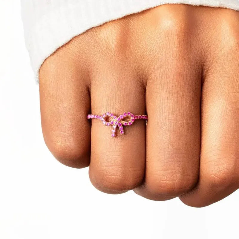 S925 Sterling Silver Bow Ring for Women WEM Support (www.WEM.support)