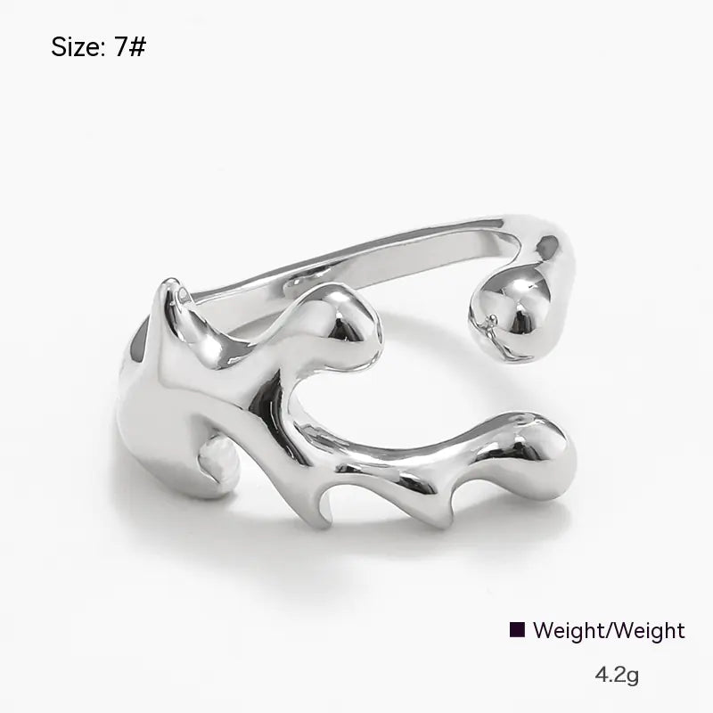 Irregular Metal Ring for Women - Unique Design